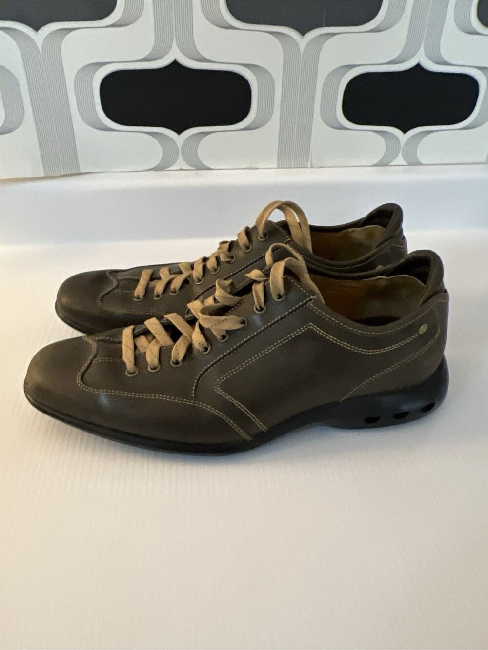 Cole Haan Dress Shoes Mens Size 8.5 NikeAir Sole C04049 Olive Brown